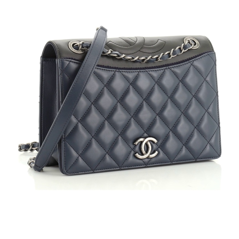 Chanel Calfskin Quilted Ballerine Flap Black & Blue
